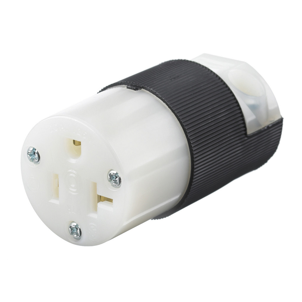 Hubbell HBL5369C 20A 125V Nylon Straight Blade Connector Black