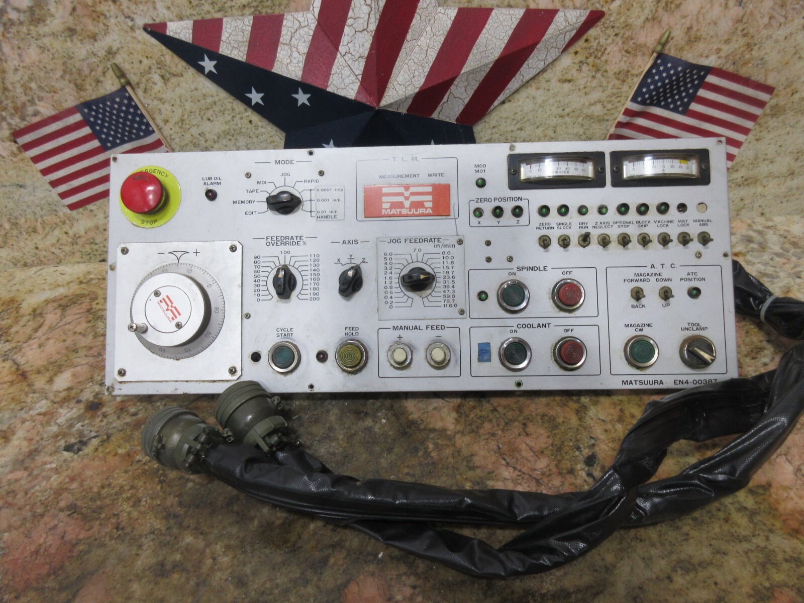 1981 MATSUURA MC-500V CNC MILL MAIN OPERATOR CONTROL PANEL EN4-00387 MGZ-10B