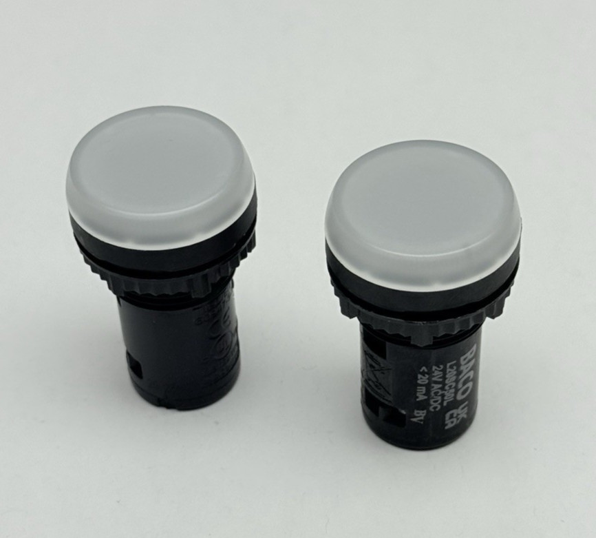 Lot Of 2, L20SC50L BACO Controls, Panel Mount Indicators, 24V, AC/DC
