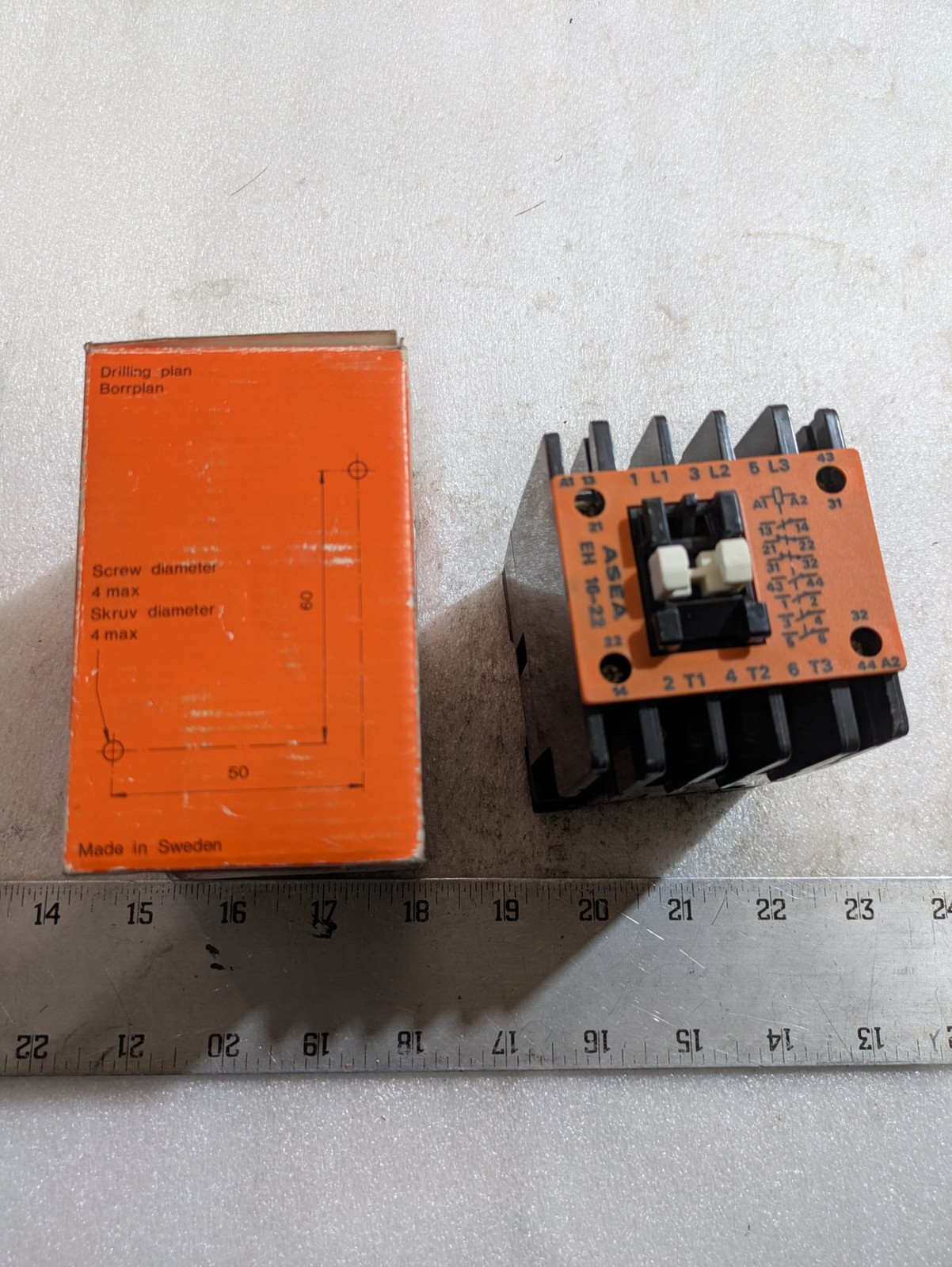 ASEA EH‑16‑22 3‑Pole Industrial AC Contactor EH16‑22 40A 600VAC Electrical Autom