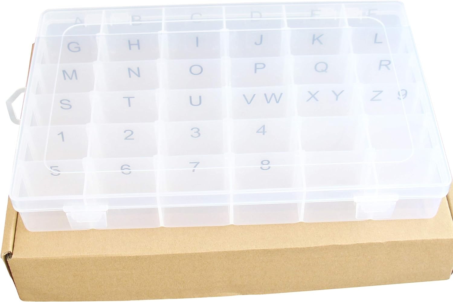 Plastic Organizer Container Box Letter Storage Case LETTER LABELS PRE APPLIED