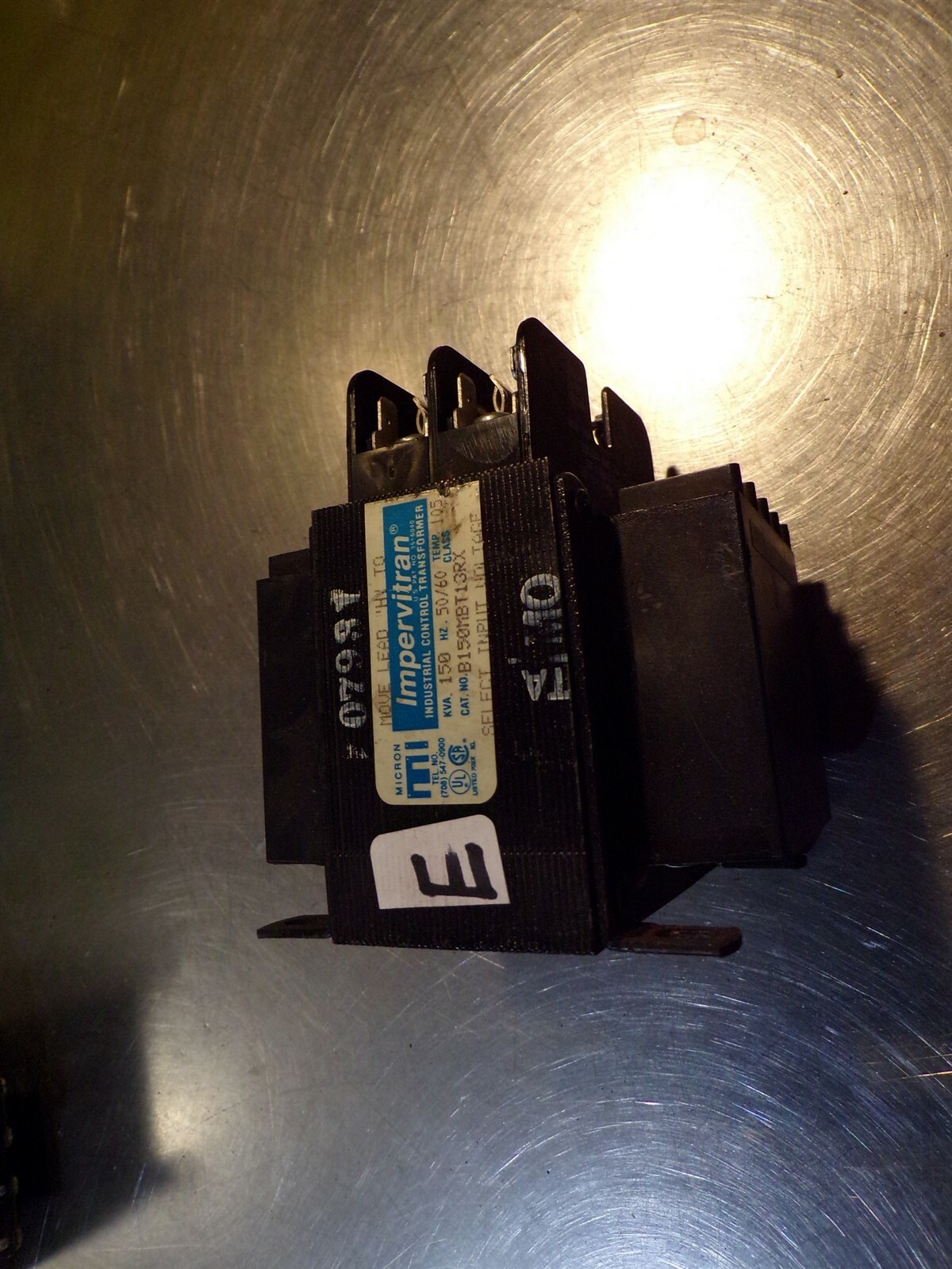 Micron Impervitran B150M BT 13RX Industrial Control Transformer “E”