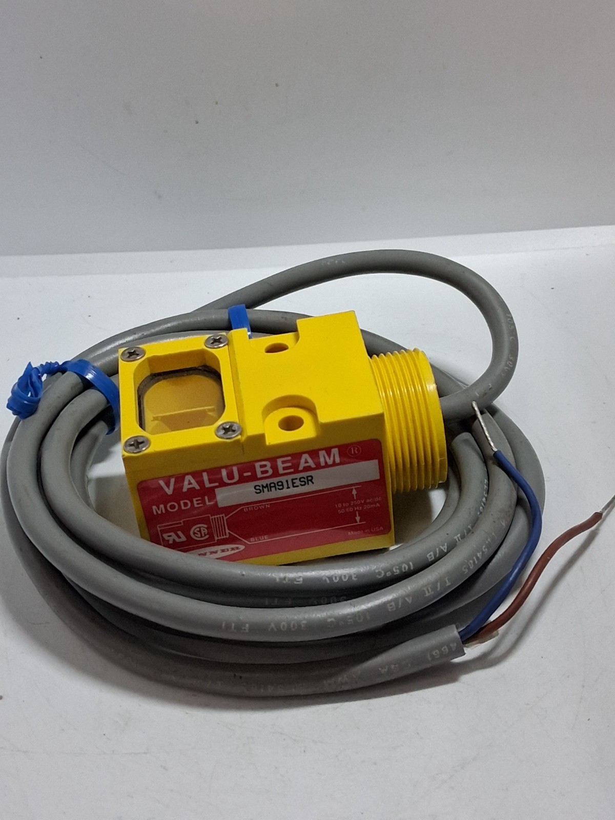BANNER SMA91ESR PHOTOELECTRIC SENSOR 10-250VAC 20MA 50/60HZ NNB