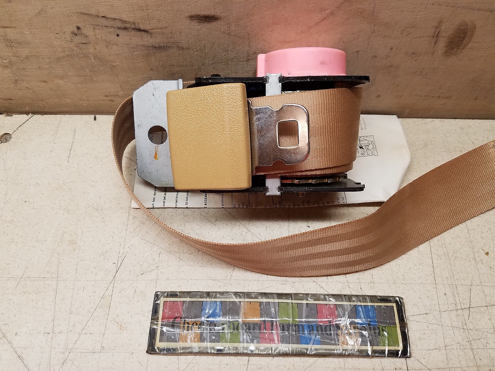 NOS Genuine Mopar Chrysler Seat Belt Tan Right Side Jeep 55013010 8955013010