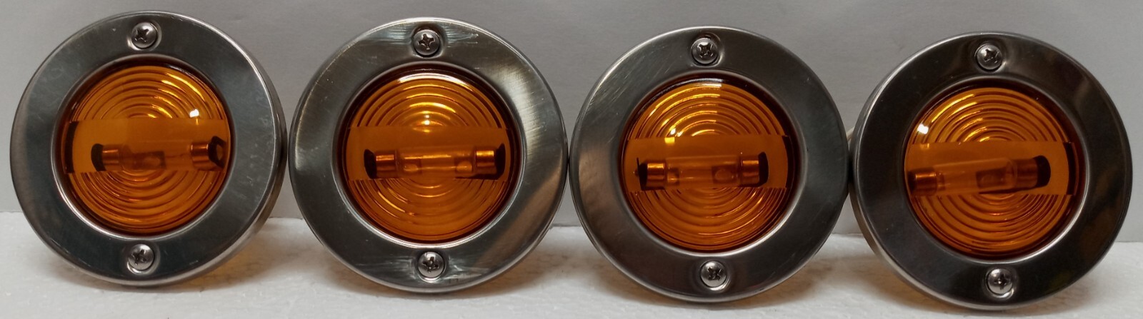 Lot of 4 Tail Light Side Marker Round Amber Lens………………………3G3