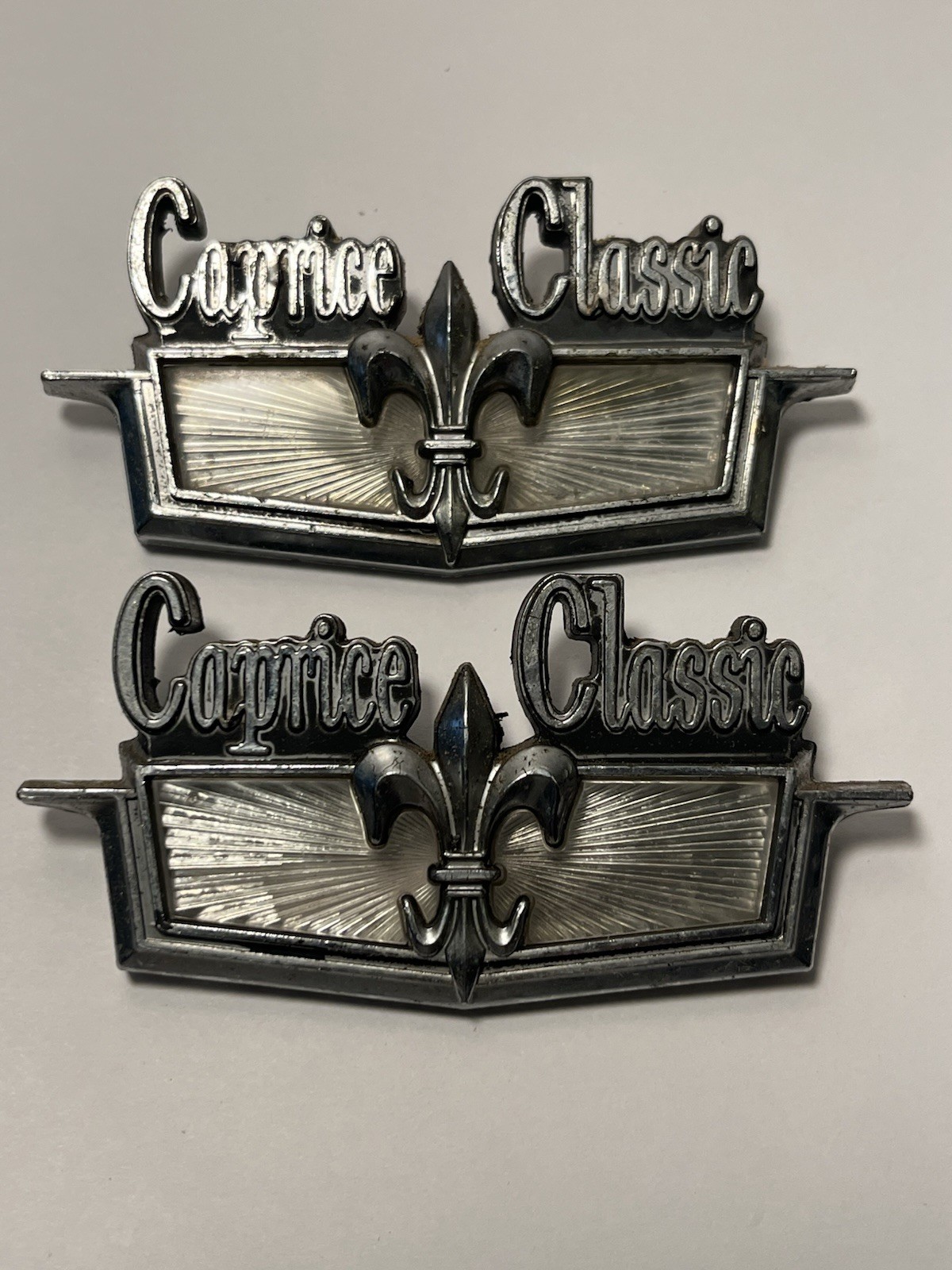 Chevrolet Caprice Classic 1970’s Original Car Emblem 35133 OEM Matching Set of 2