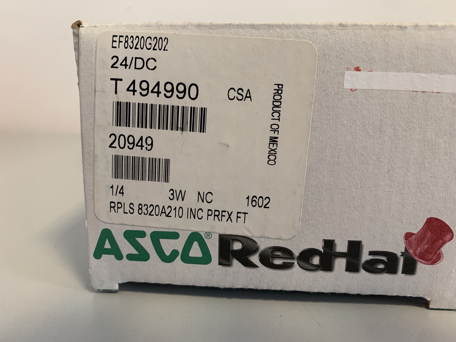 ASCO REDHAT SOLENOID VALVE EF8320G202.24/DC