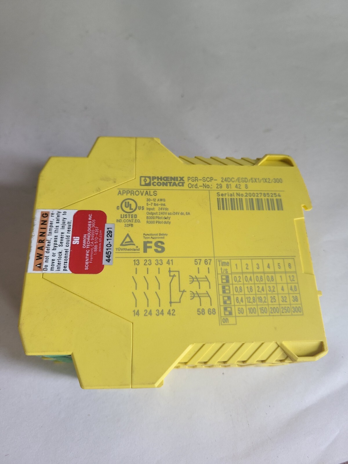 Phoenix Contact PSR-SCP-… 2981428 Safety relay STI OMRON 44510-1291, NOS/open
