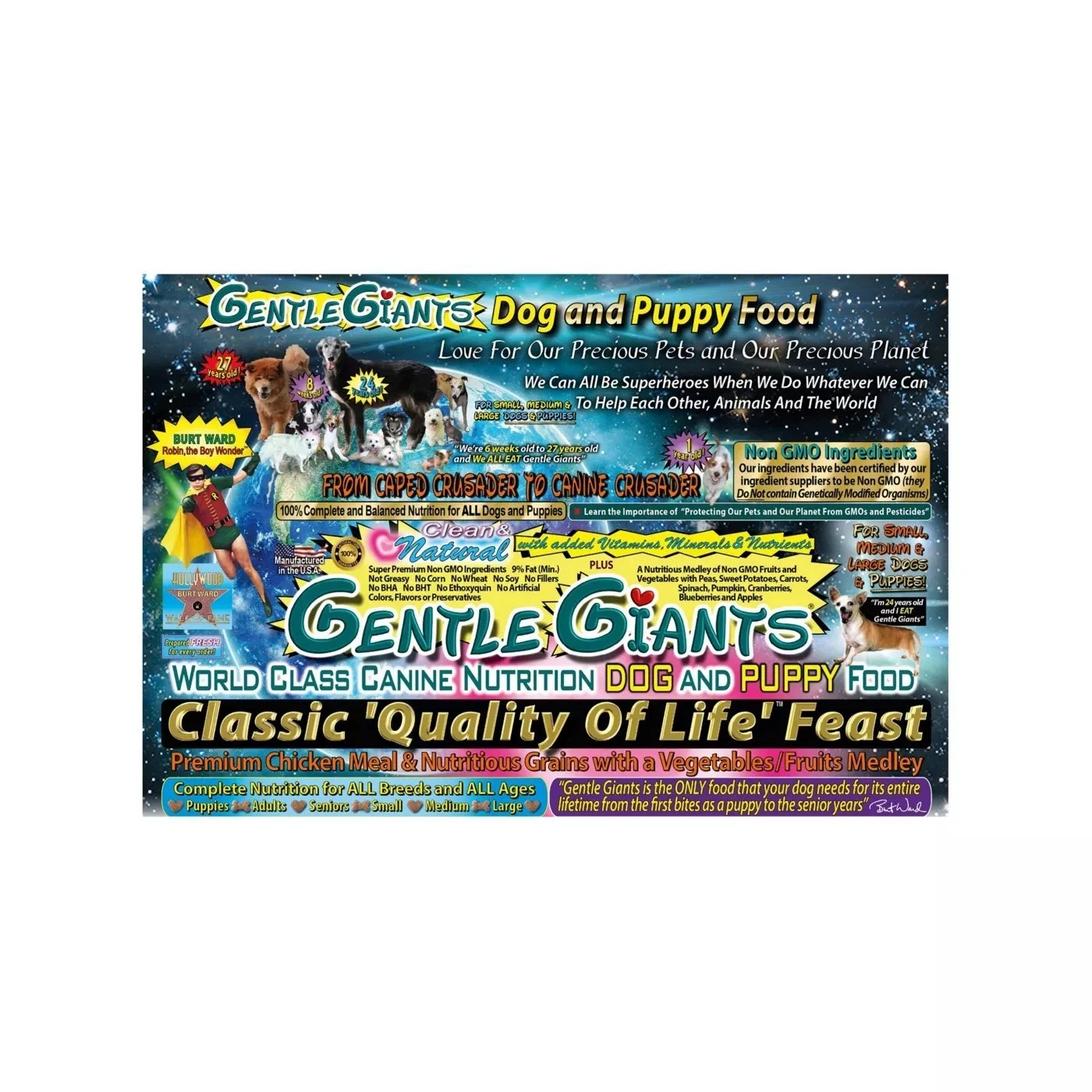 Gentle Giants All Life Stages Dog Dry Food- Natural, Non GMO, Chicken- 30 Lb Bag