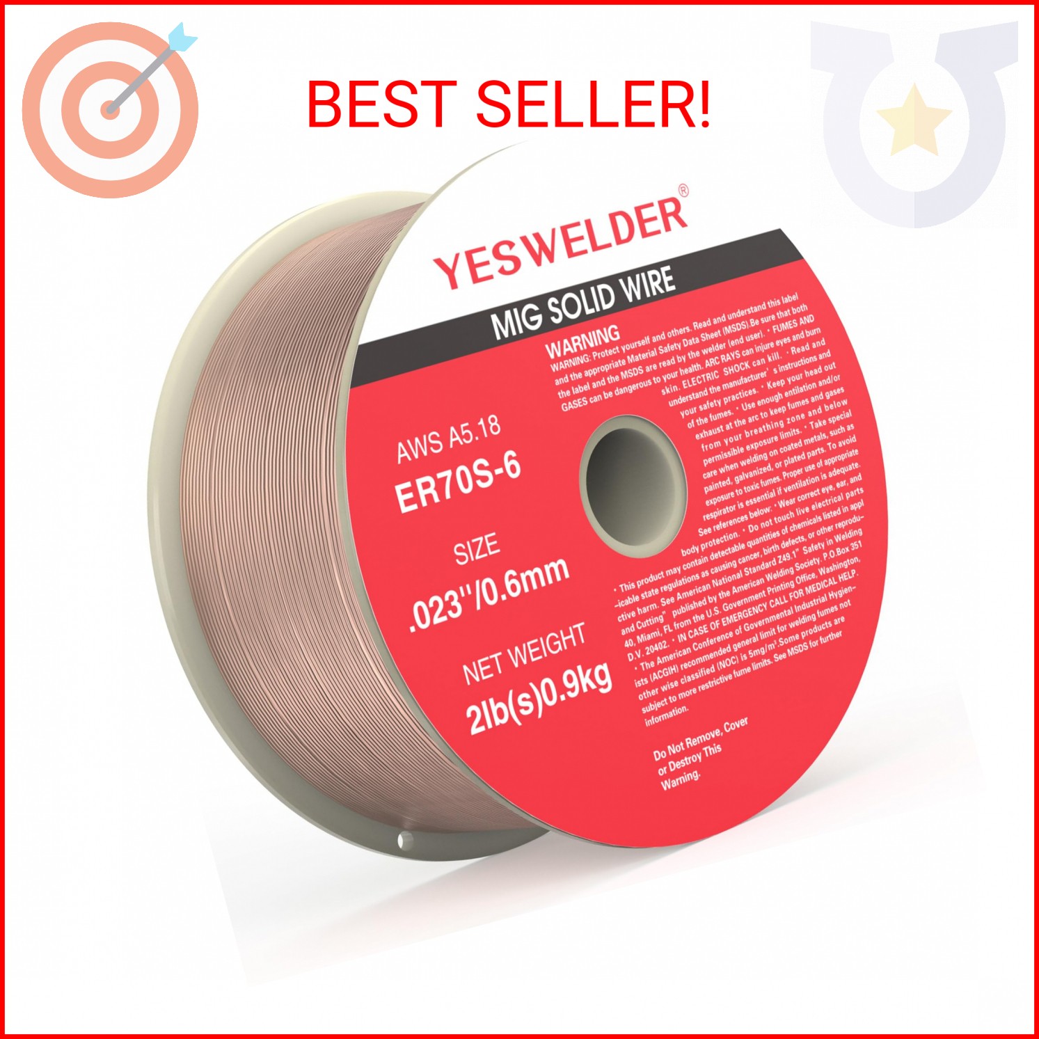 YESWELDER ER70S-6 Welding Wire .023 Inch 2LB Spool Carbon Steel MIG Solid Wire