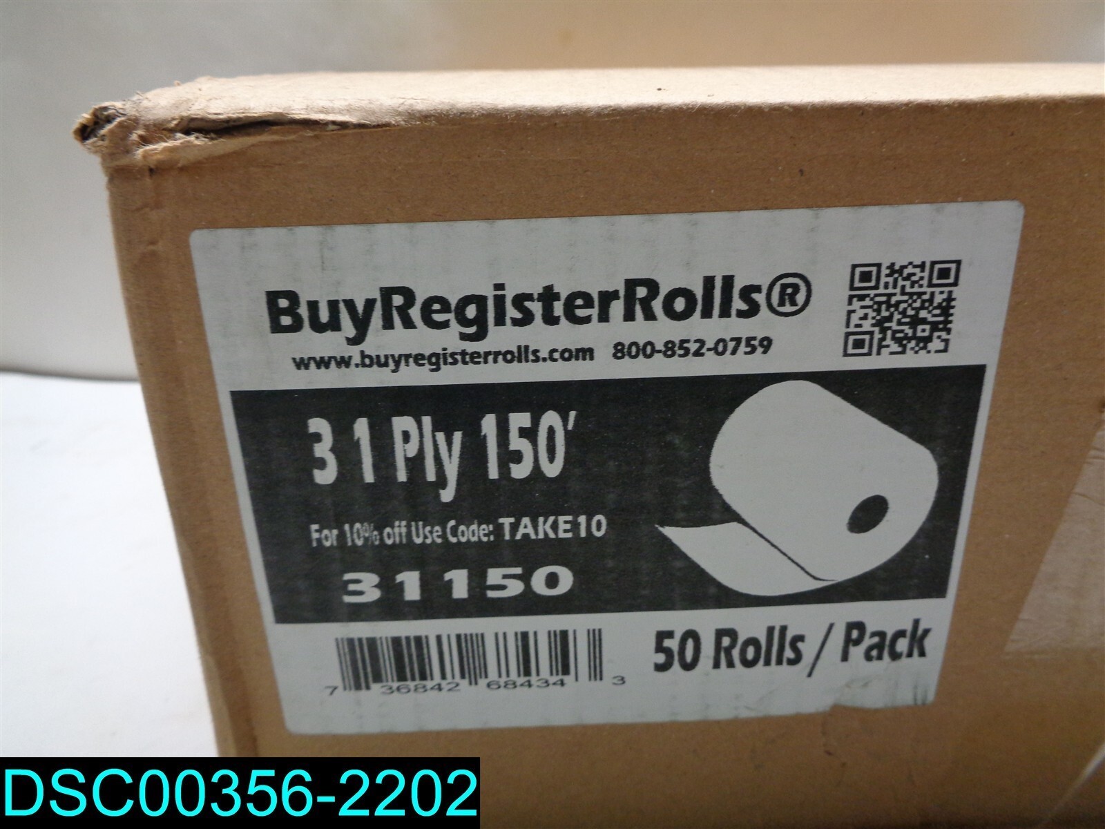 QTY=50: 1-Ply Printer Paper Bond 3″x150′ Better Value Pack from BuyRegisterRolls