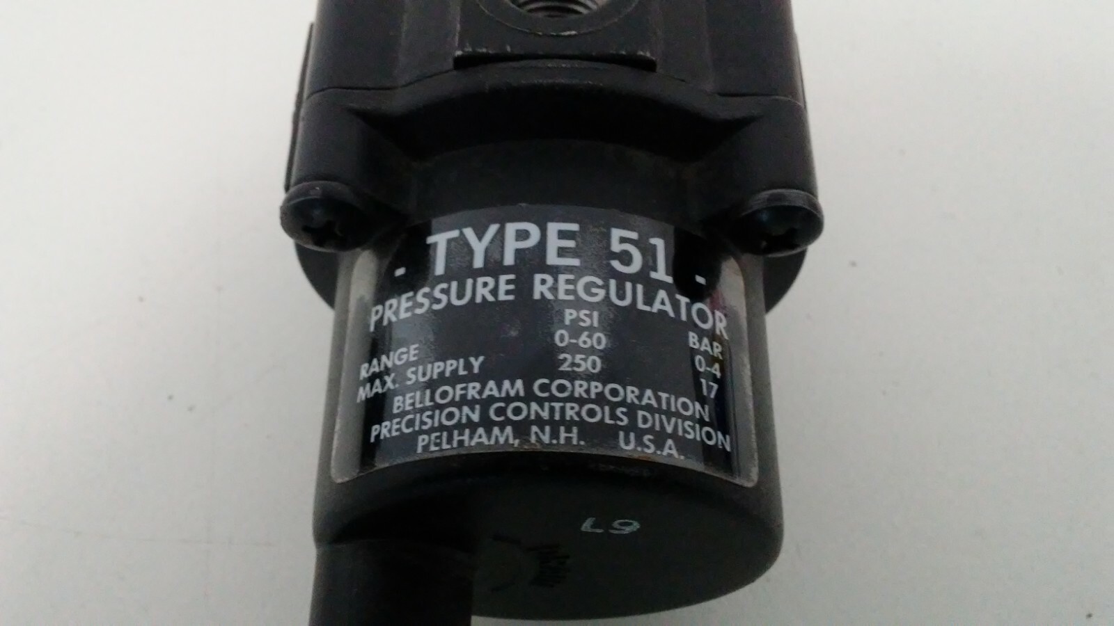 GUARANTEED! BELLOFRAM 0-60 PSI 0-4 BAR PRESSURE REGULATOR TYPE 51