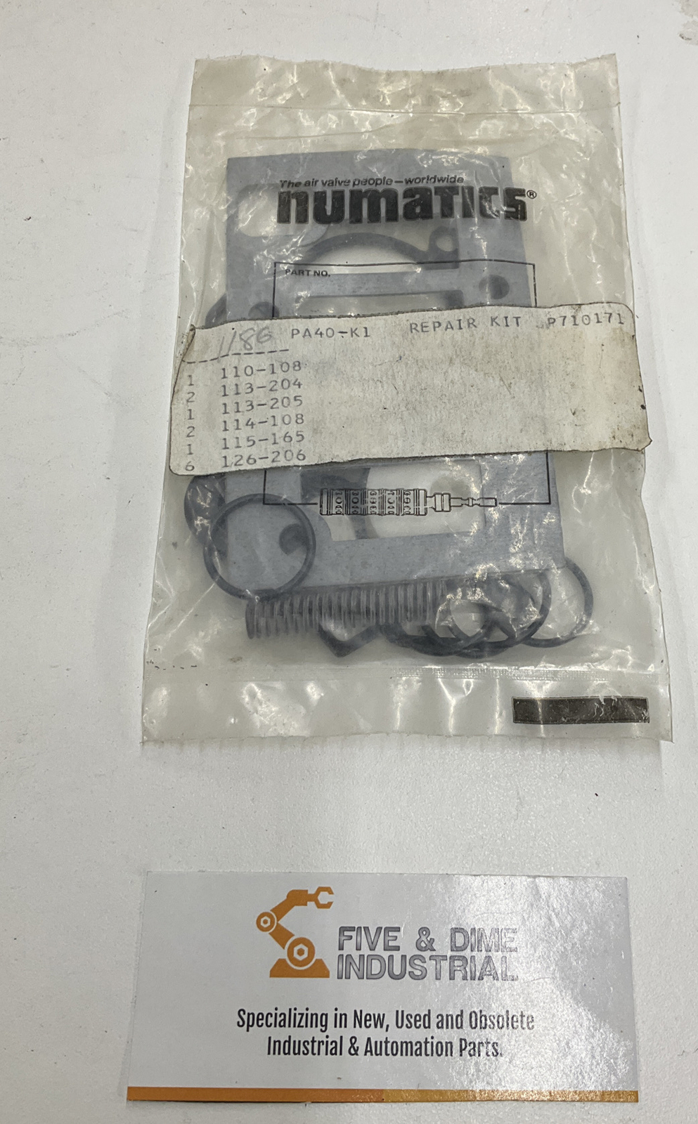 Numatics PA40-K1 PA-40 Series Pneumatic Valve Repair Kit