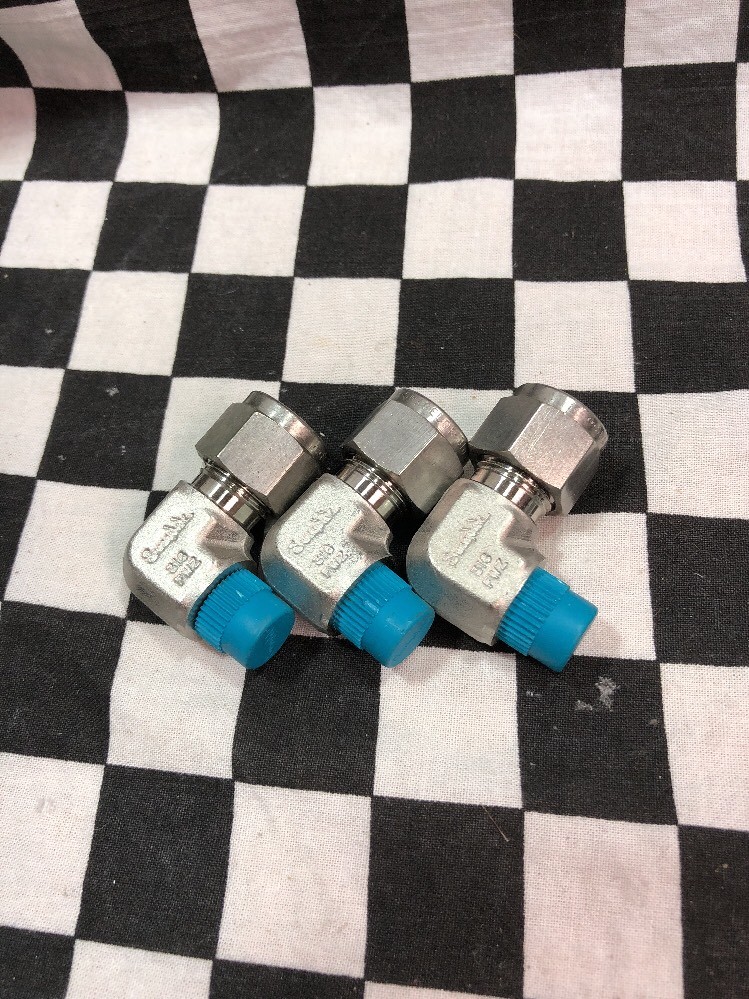 LOT OF 6 SWAGELOK MALE ELBOW CONNECTOR SS-600-2-2, SS-600-1-2, SS-600-1-4#1638D9