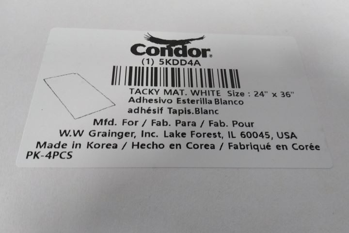 Brand Name 5KDD4 24 Pk 36 In Overall Length 24 In Overall Width Tacky Floor Mat