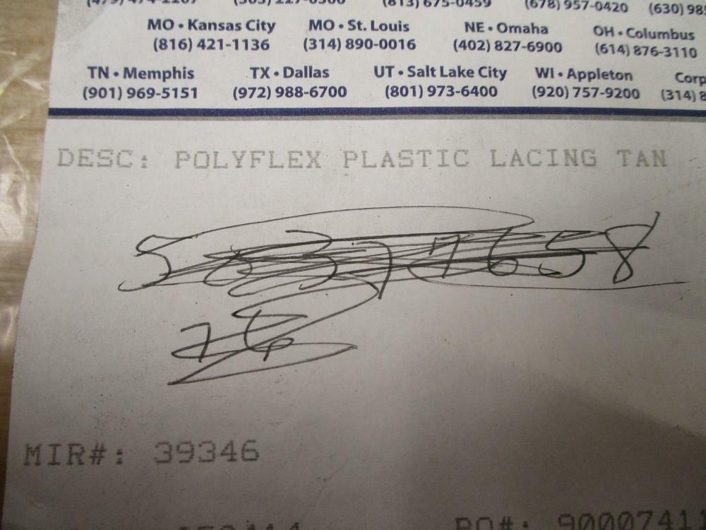 Midwest Industrial Rubber 39346 Polyflex Plastic Lacing Tan