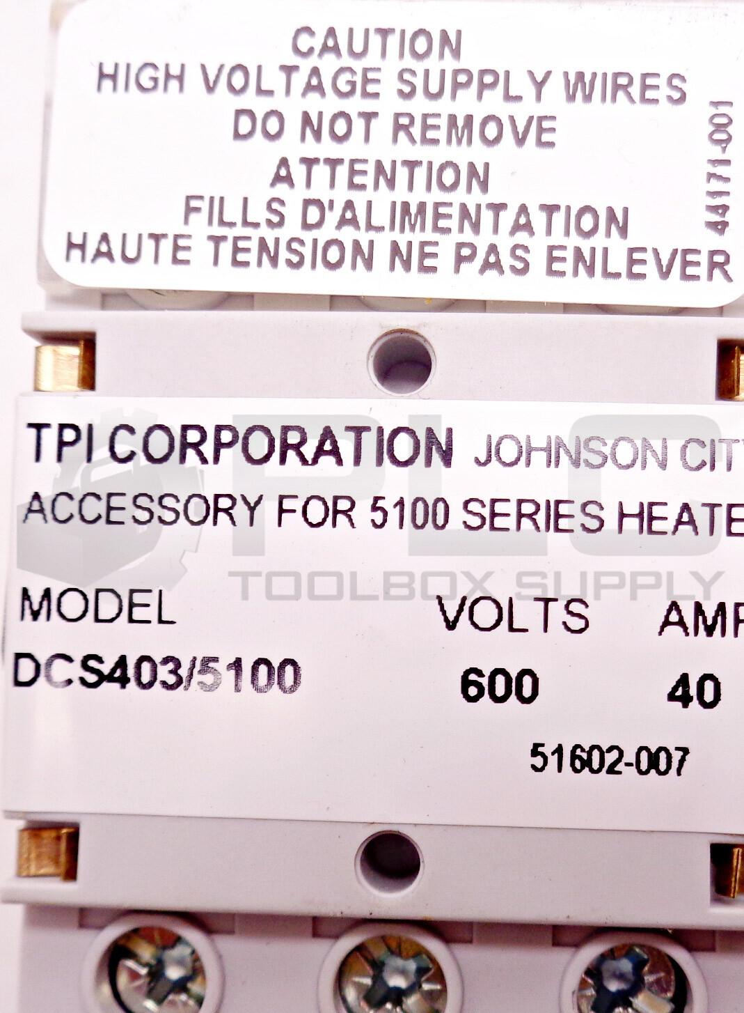 NEW TPI CORPORATION 07171602 ACCESSORY DISCONNECT SWITCH 40A 600V DCS403/5100