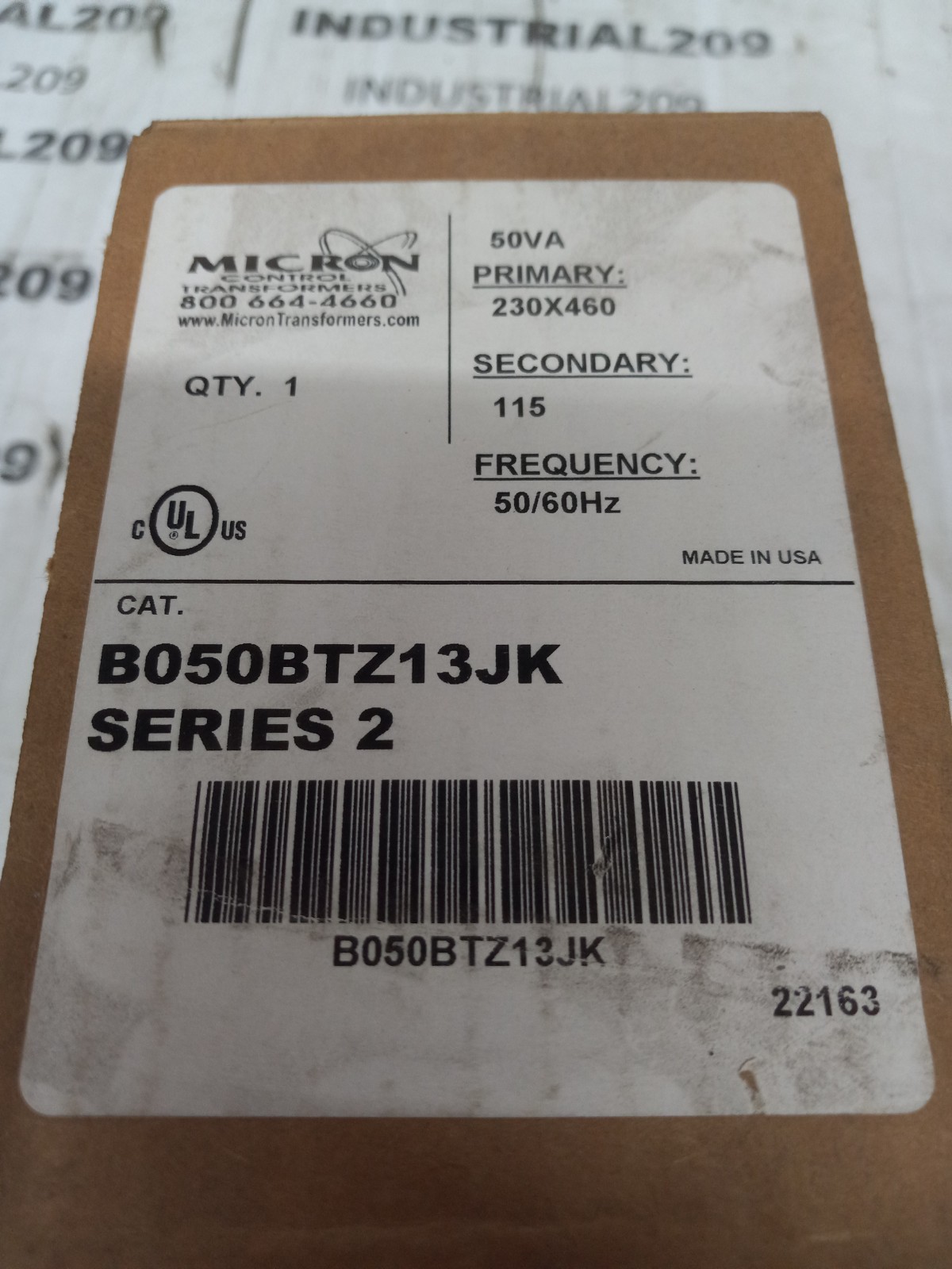 MICRON TRANSFORMER B050BTZ13JK SERIES 2 50/60HZ