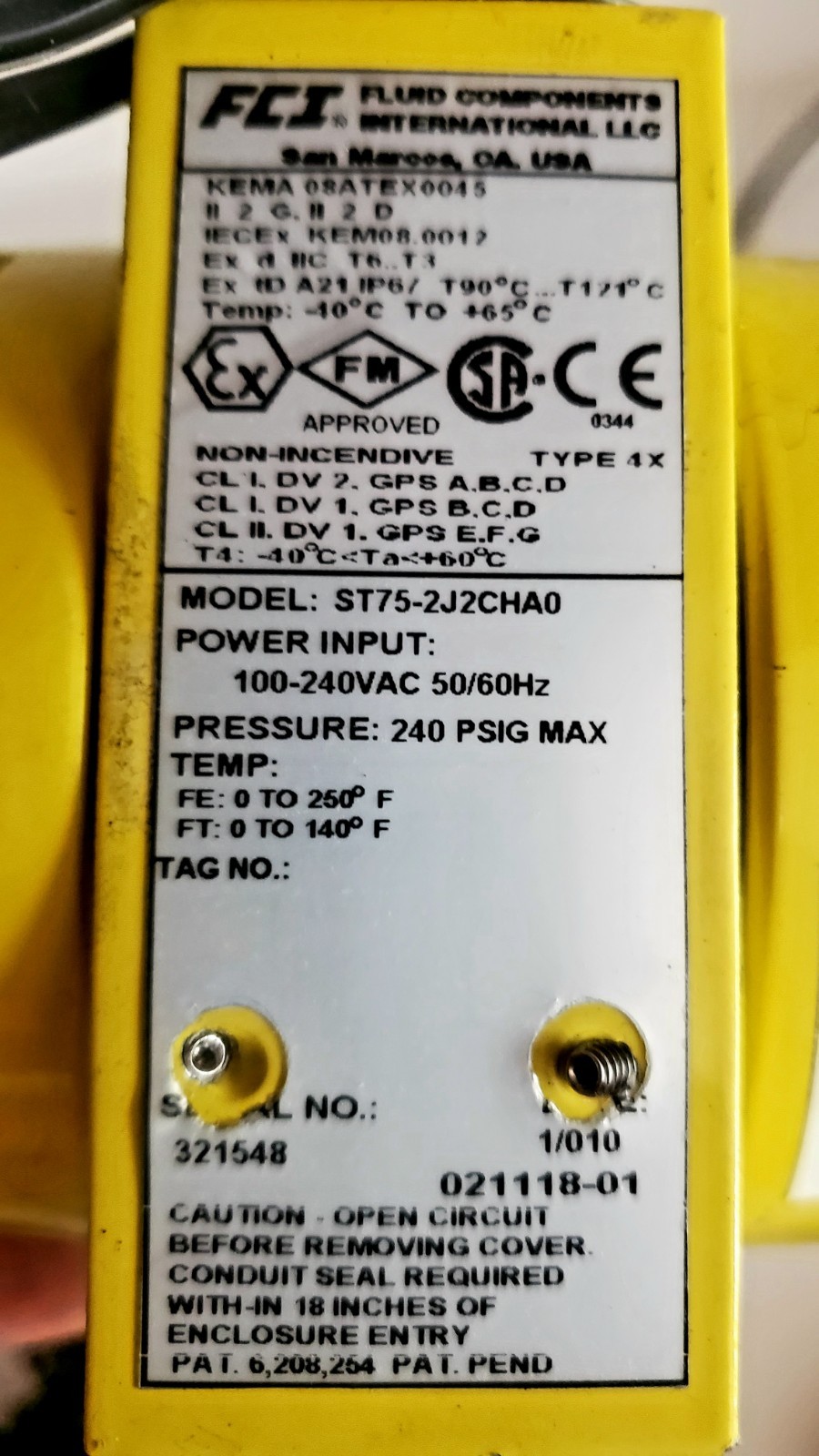 ✅ FCI- ST75 Mass flow meter, works with line voltage, Pulse and analog output