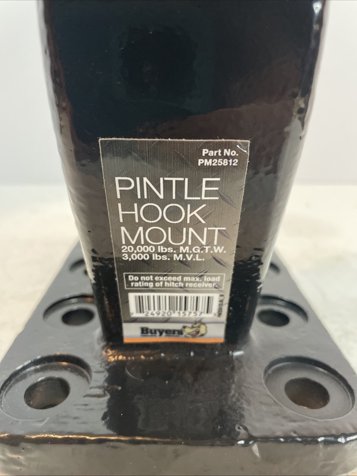 Buyers Products Pm25812 Pintle Mount, 3-Position Carbon Steel 20000 Lbs 8 Holes