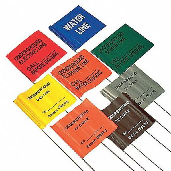 Presco Marking Flag, PVC, Solid, 4″ L., 100 PK 4521YBK509-200 Presco