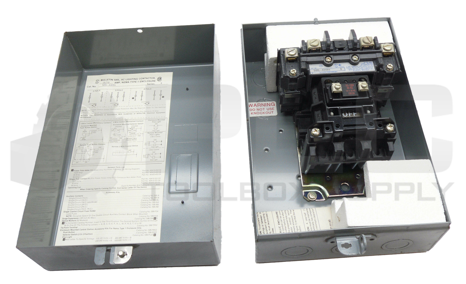 NEW ALLEN BRADLEY 500L-AAD94 /B AC LIGHTING CONTACTOR W/ CB236 COIL *READ*