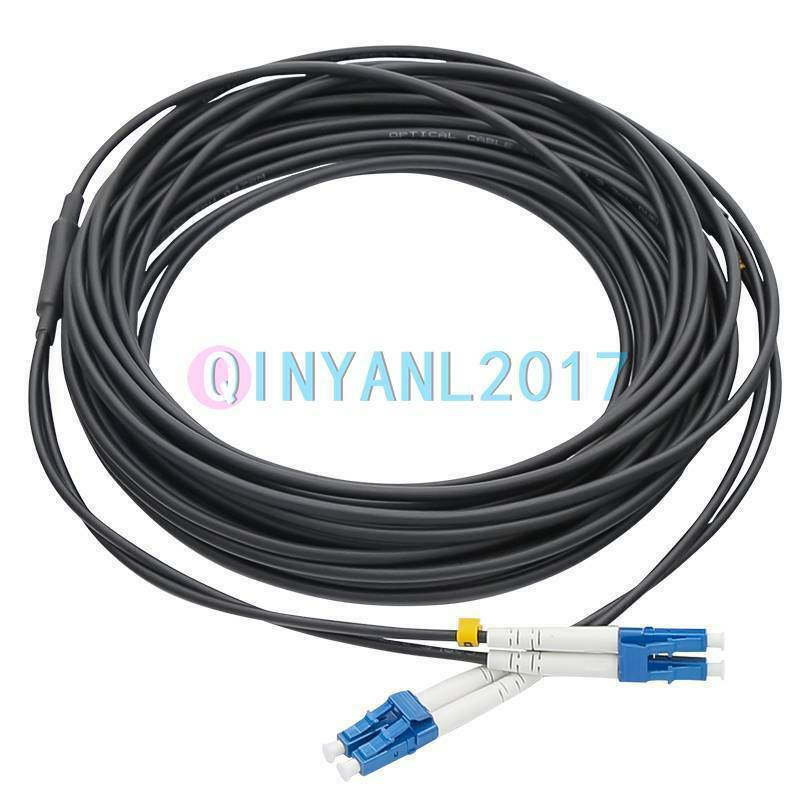 Black Armored Fiber Cable Duplex Fiber Optic Patch Cord 150M LC-LC UPC SM 9/125
