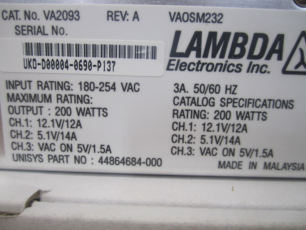 Lambda VA0SM232 Power Supply VA2093