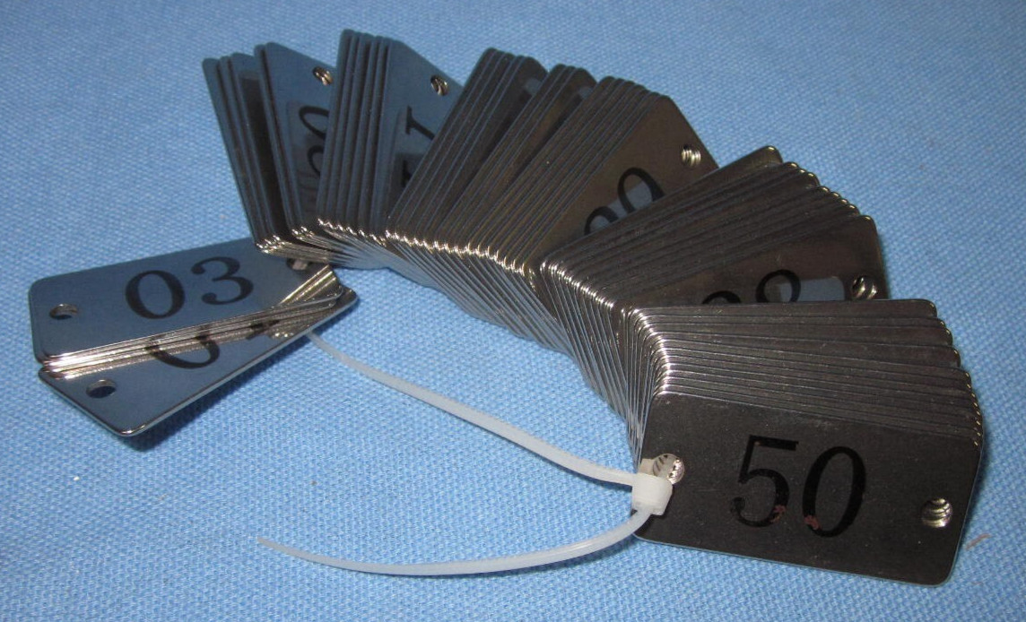 50 StayMax Stainless Steel Numbered Tags