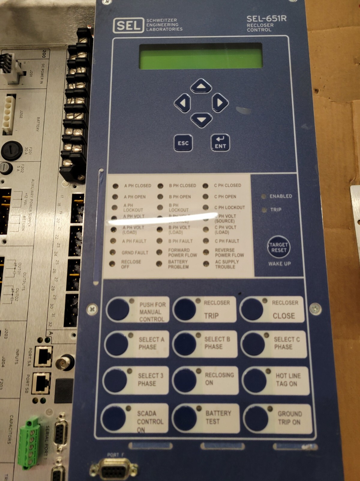 SEL-651R Recloser Control w/SEL0651R2APXGAE1123L508.