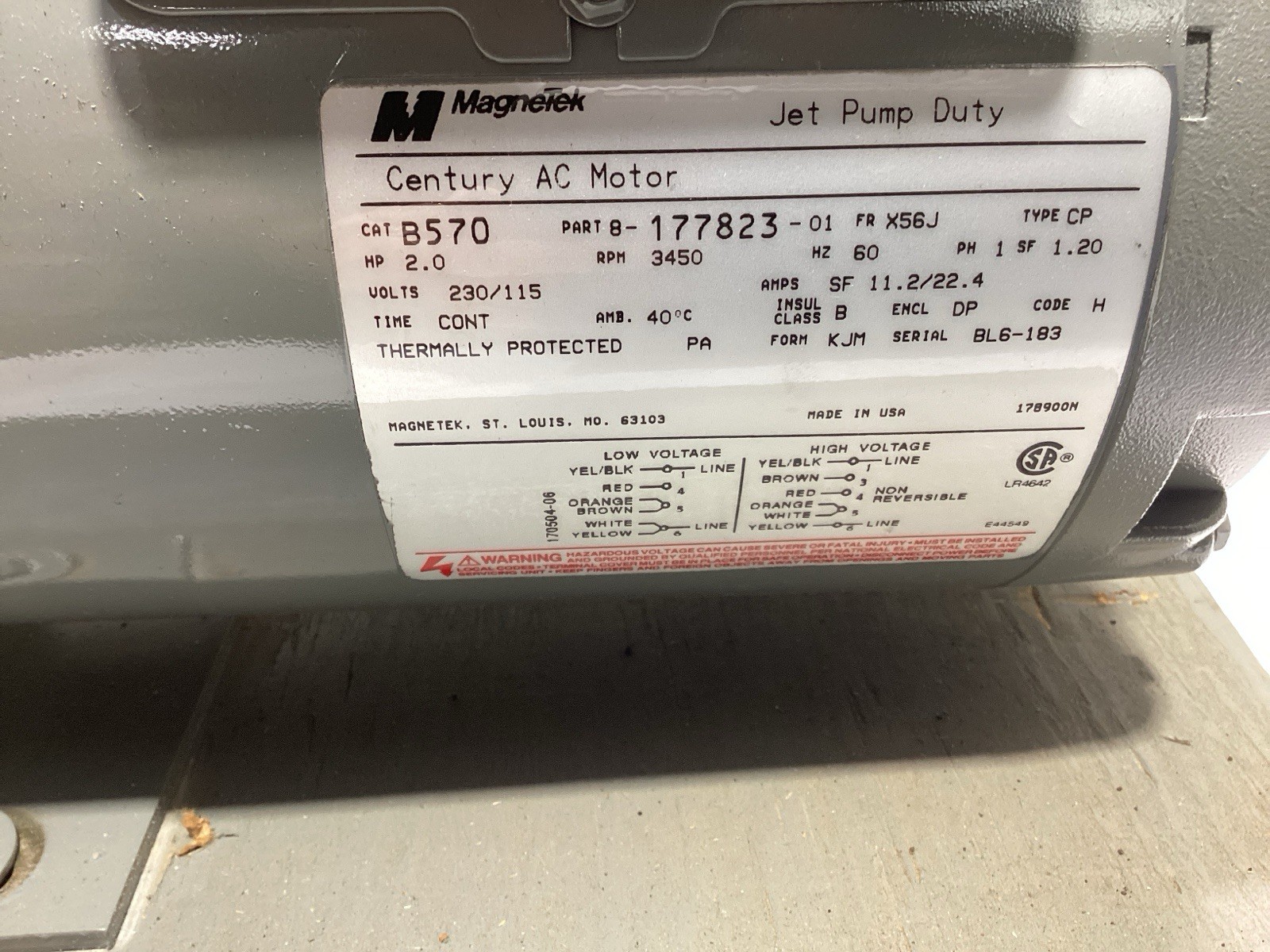CH&E 4156E-1S Self Priming Centrifugal Pump. Single Phase 2 HP.