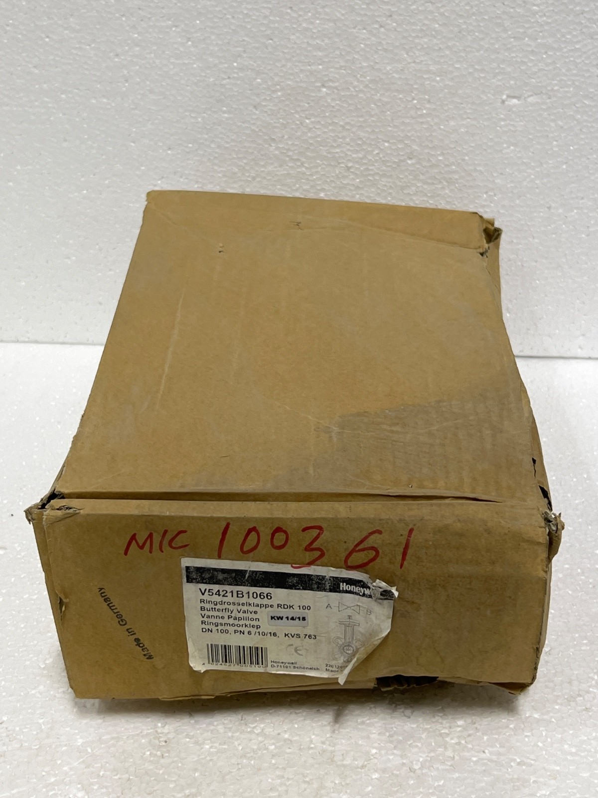 Honeywell V5421B1066 – BUTTERFLY VALVE DN100 KV763 PN6/10/16