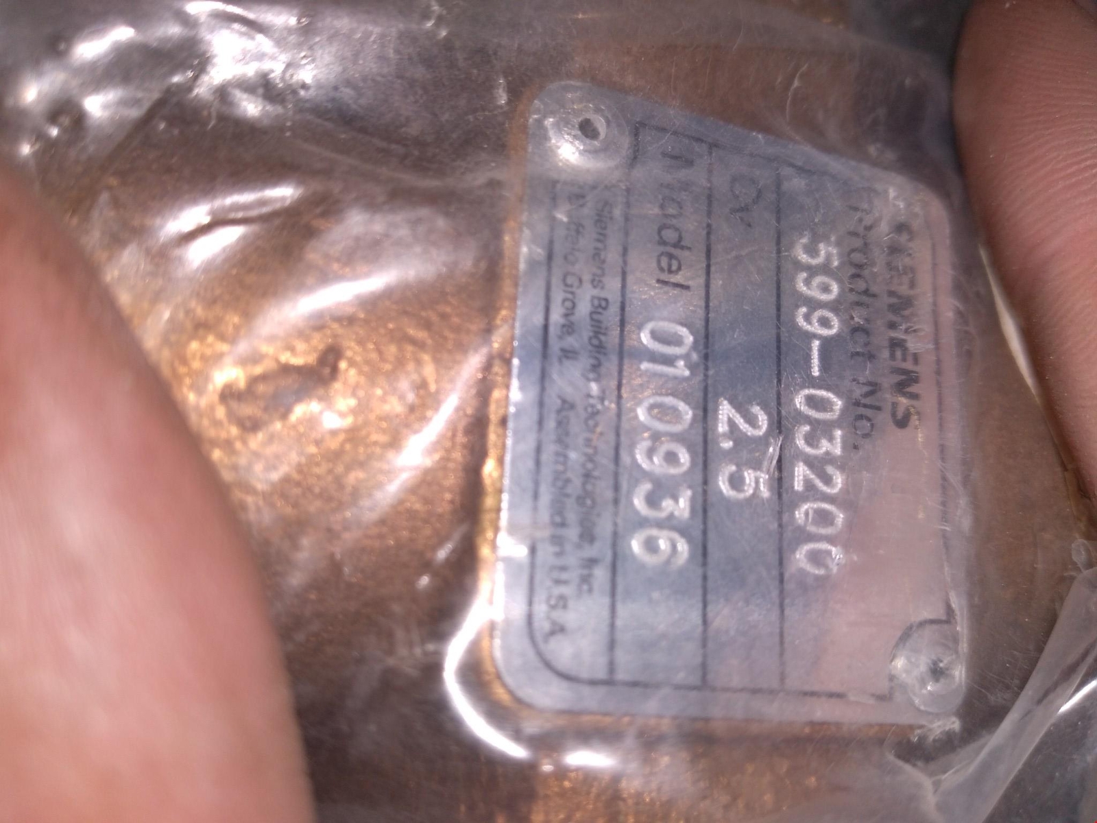 SIEMENS 569-03200 599 SERIES 1/2 IN 3WAY 2.50CV 599-03200 WITH 599-01081