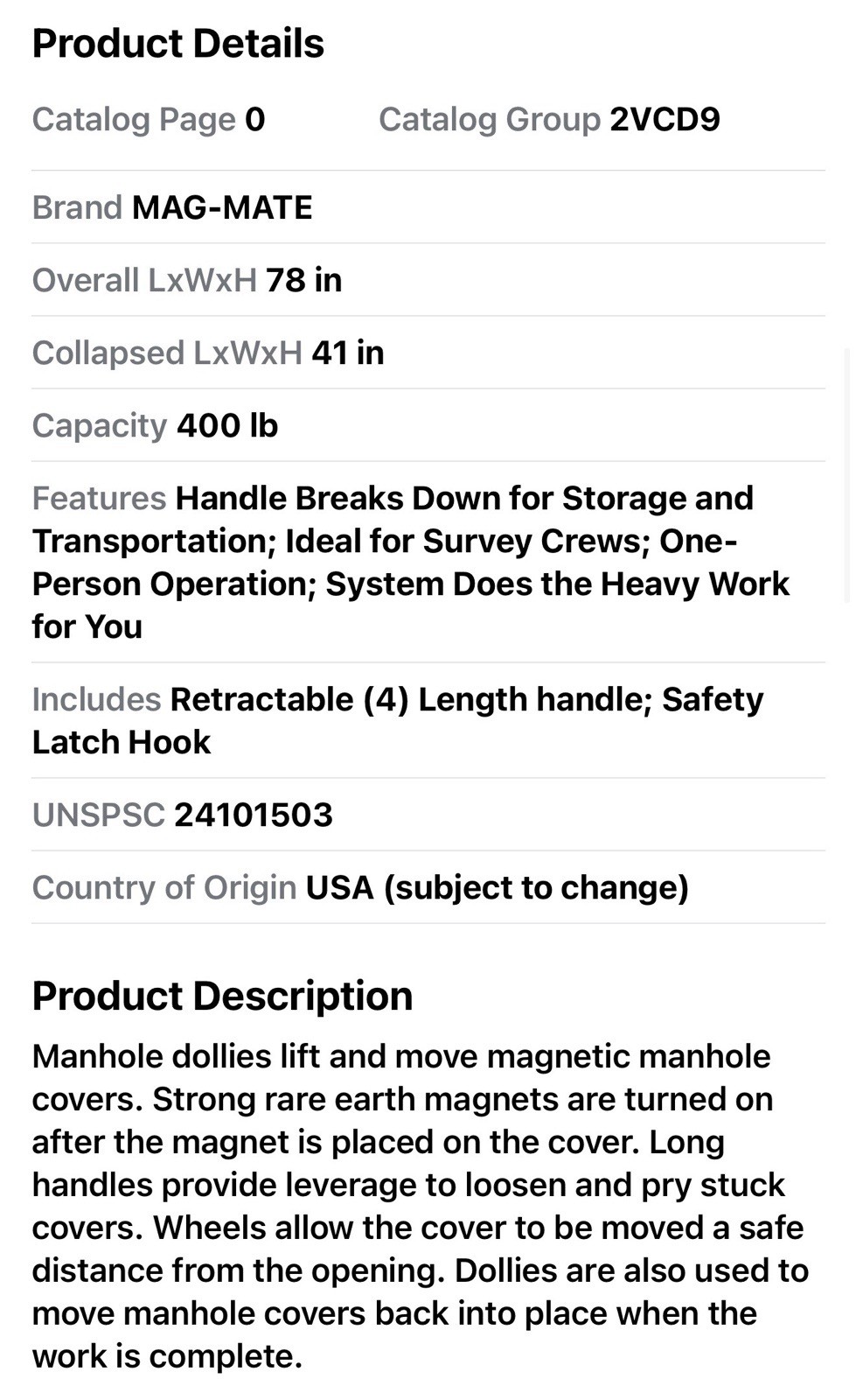 Mag-Mate MCL2000W06 400 Lb Capacity Magnetic Lid Lifter Dolly Scuffs New