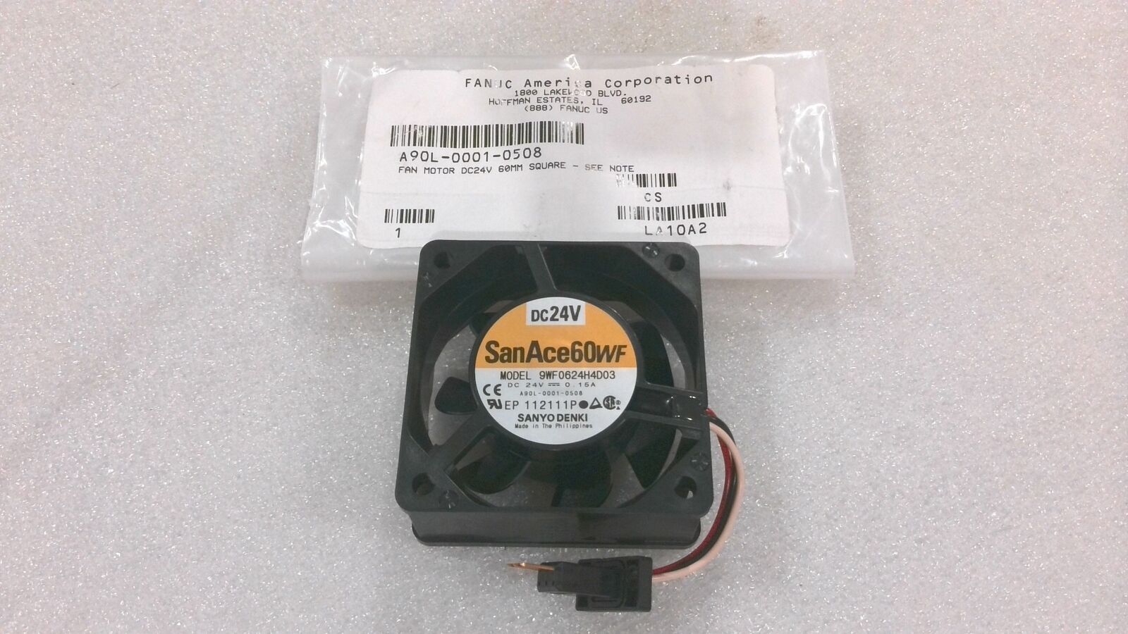 FANUC A90L-0001-0508 FAN MOTOR, DC24V 60mm, SanAce60WF