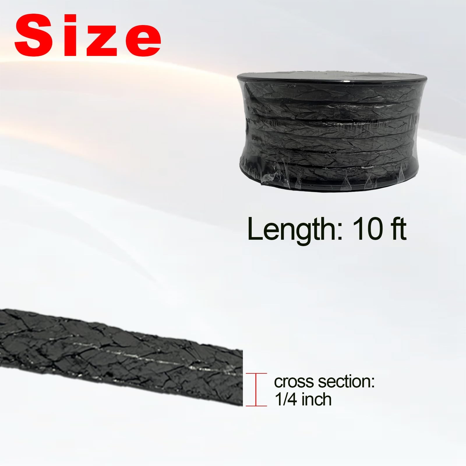 10ft Length Flexible Graphite Braided Compression Packing 1/8″×1/8″ – HighTem…