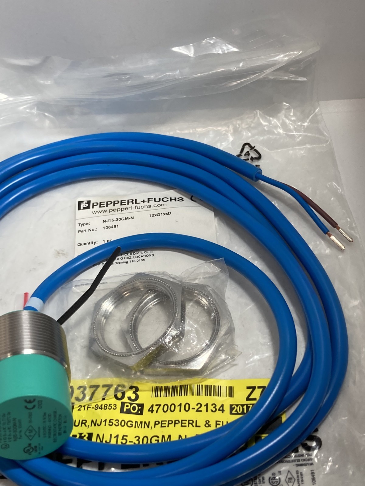 PEPPERL+FUCHS NJ15-30GM-N INDUCTIVE SENSOR (106491) 15MM SEN 5-25V NIB