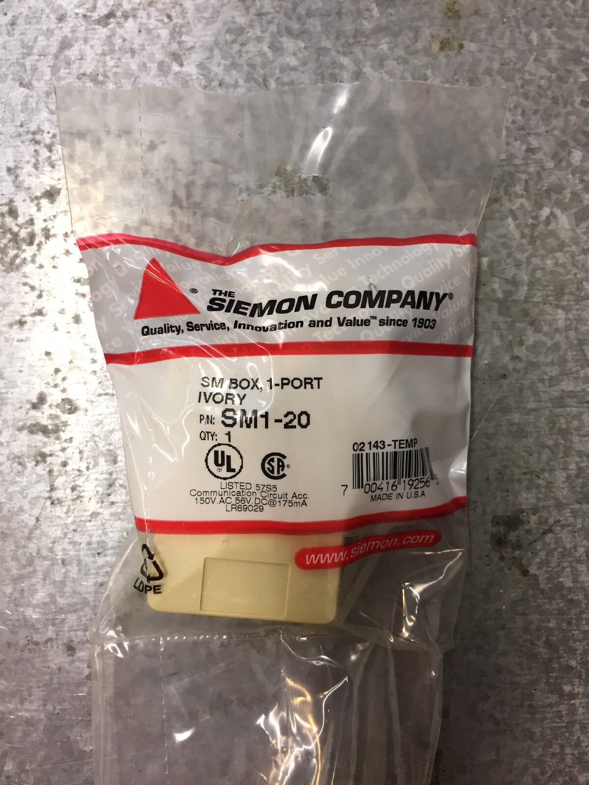 Siemon Company SM1-20 SM Surface mount boxes, Full Box of 10, NEW OLD STOCK