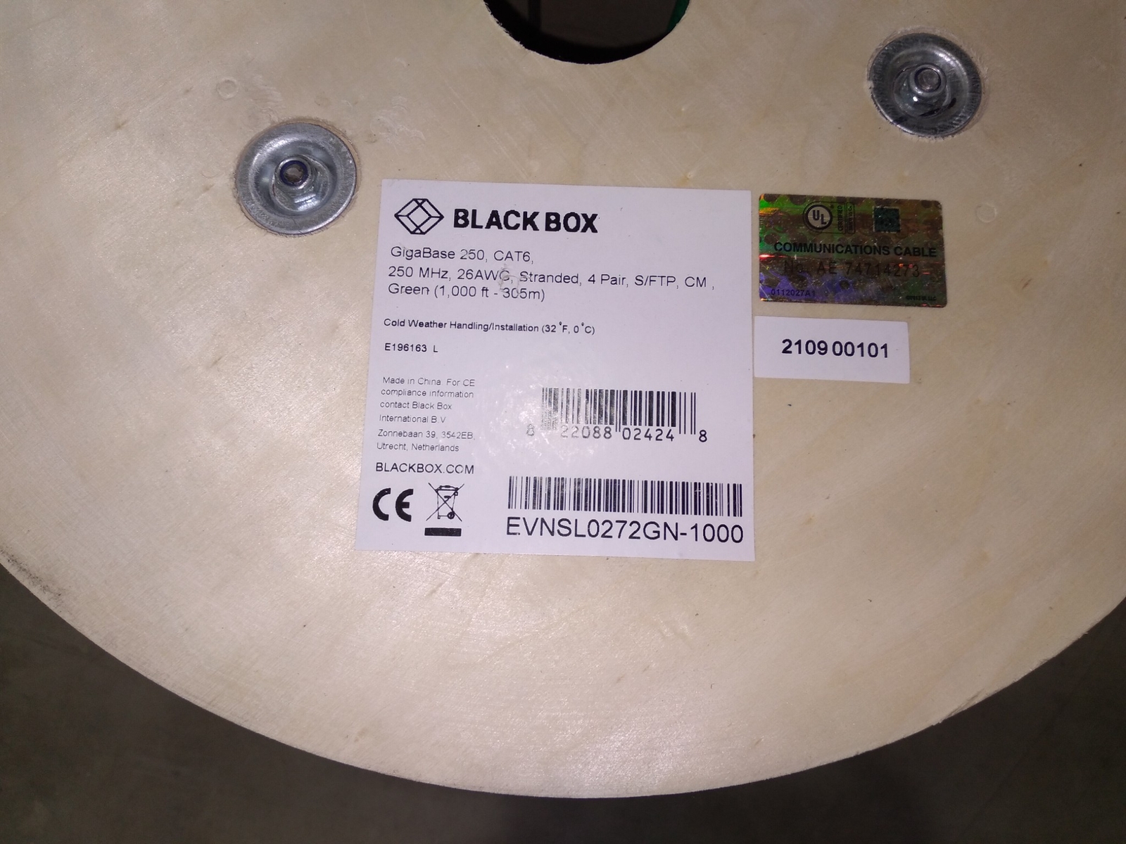 BLACKBOX EVNSL02752GN-1000 250MHZ 26AWG GREEN 1000FT-305M ethernet cat6 shielded