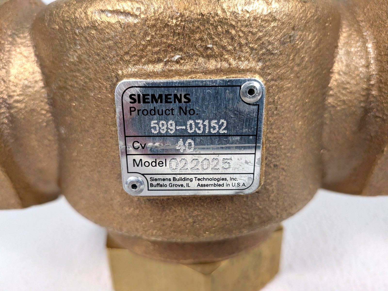 SIEMENS FLOWRITE 599 SERIES VALVE 599-03152 2″ 3-W MIX FxF CV=40 SS