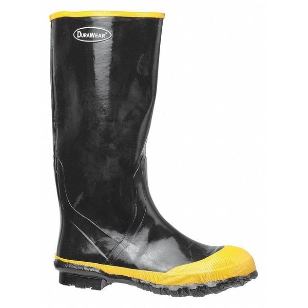 Men’s 16″ Height, Tall Rubber Boots, Steel Toe, Black, 12, Pr, 4T284