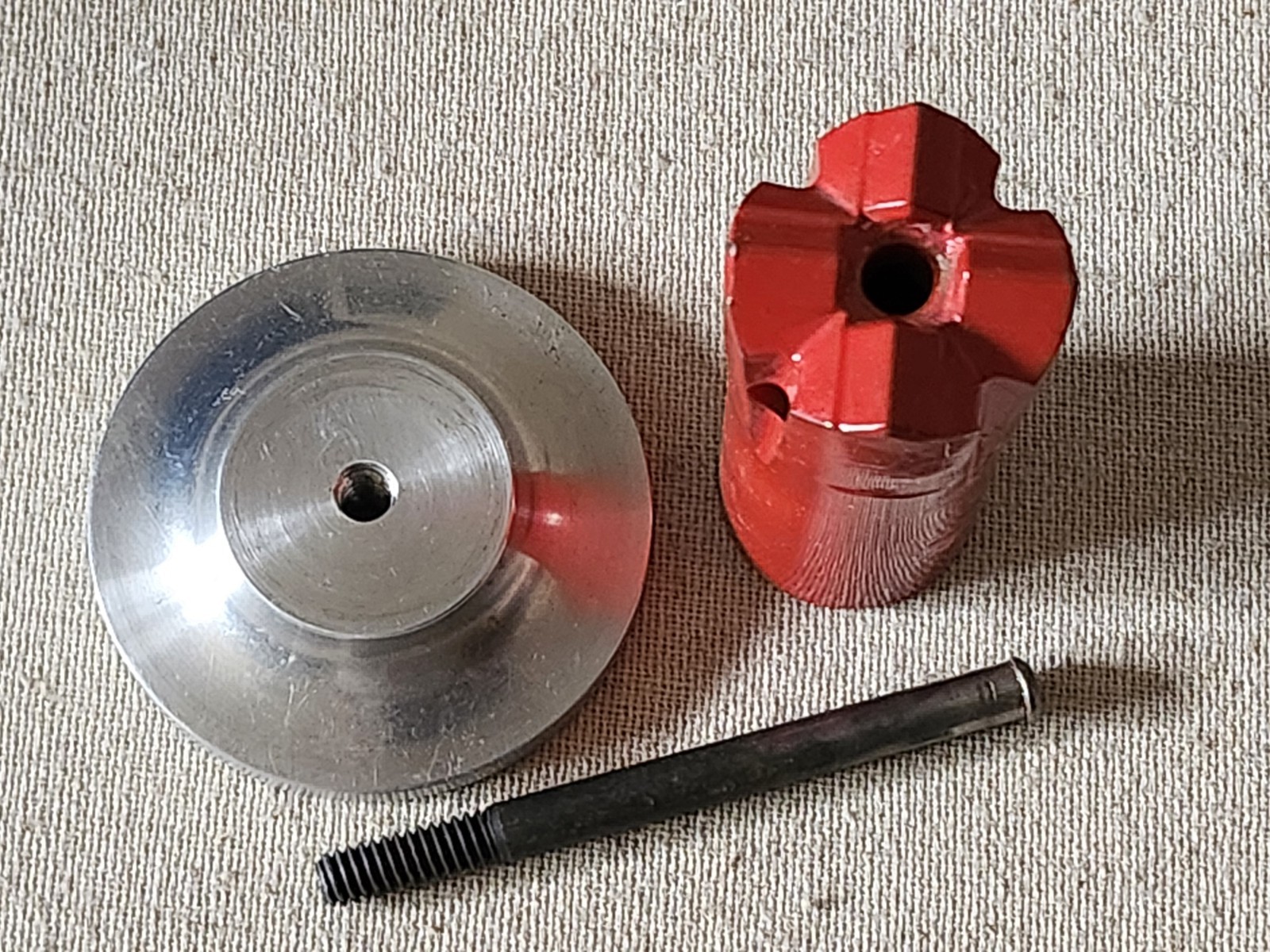 Rock Drill Bit Unmarked Red 1 1/4″ Diameter x 2 15/16″ tall w/ Aluminum Base