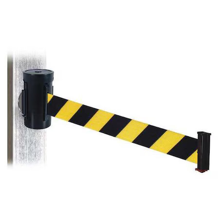 Retracta-Belt Wh700sb-Byd-Mm Belt Barrier, Black, Magnet, Black/Ylw Belt