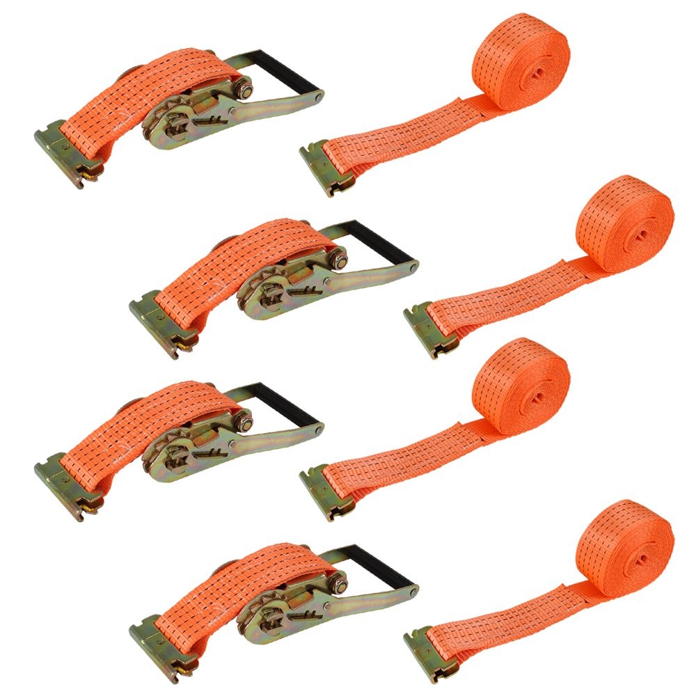 15′ E Track Ratchet Tie Down Strap Truck Trailer Enclosed Cargo Van Straps 4 pc