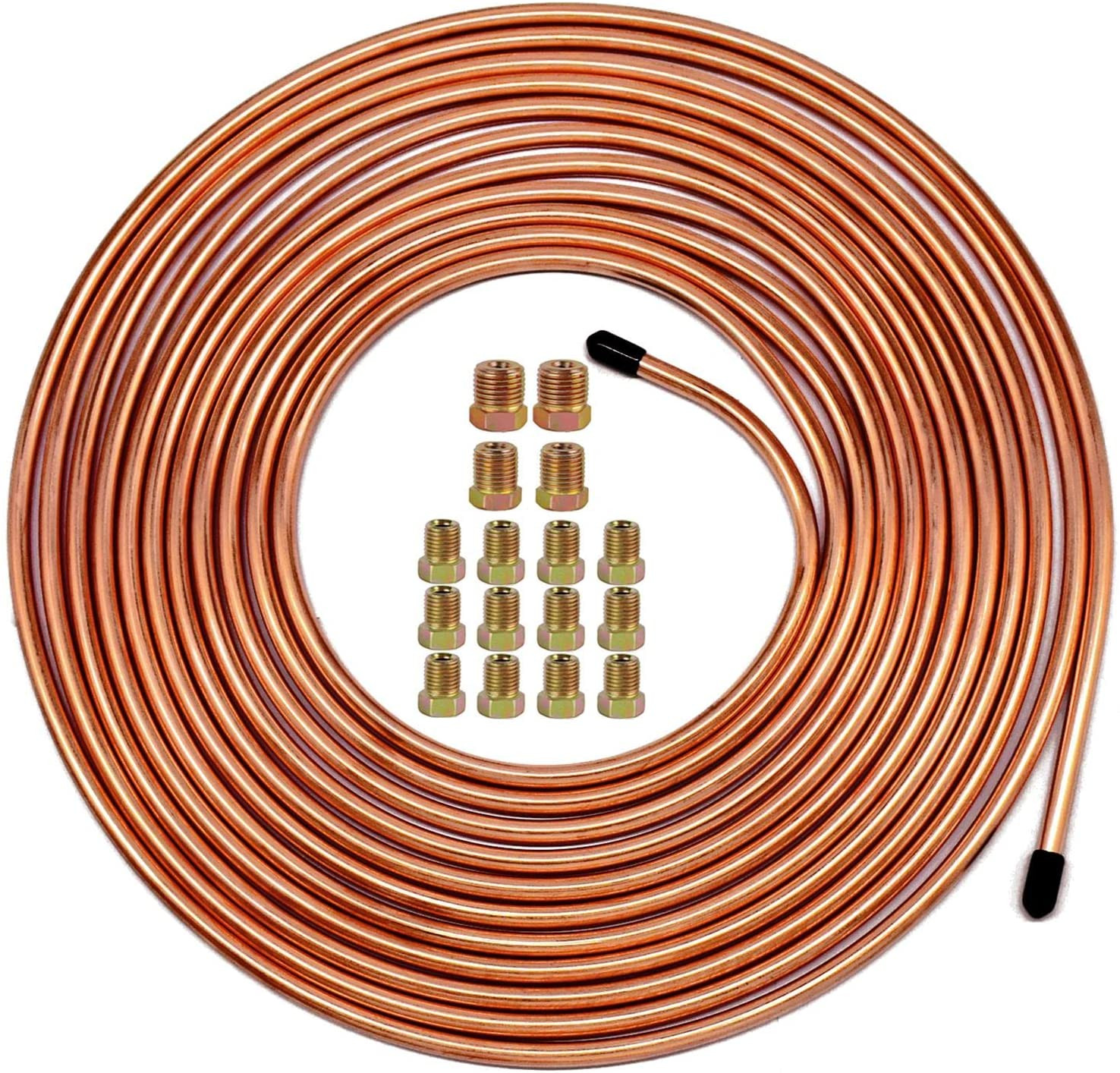 Muhize 1/4 Brake Line, Upgraded 25 Ft. of 1/4 Flexible Copper Coated Brake Line