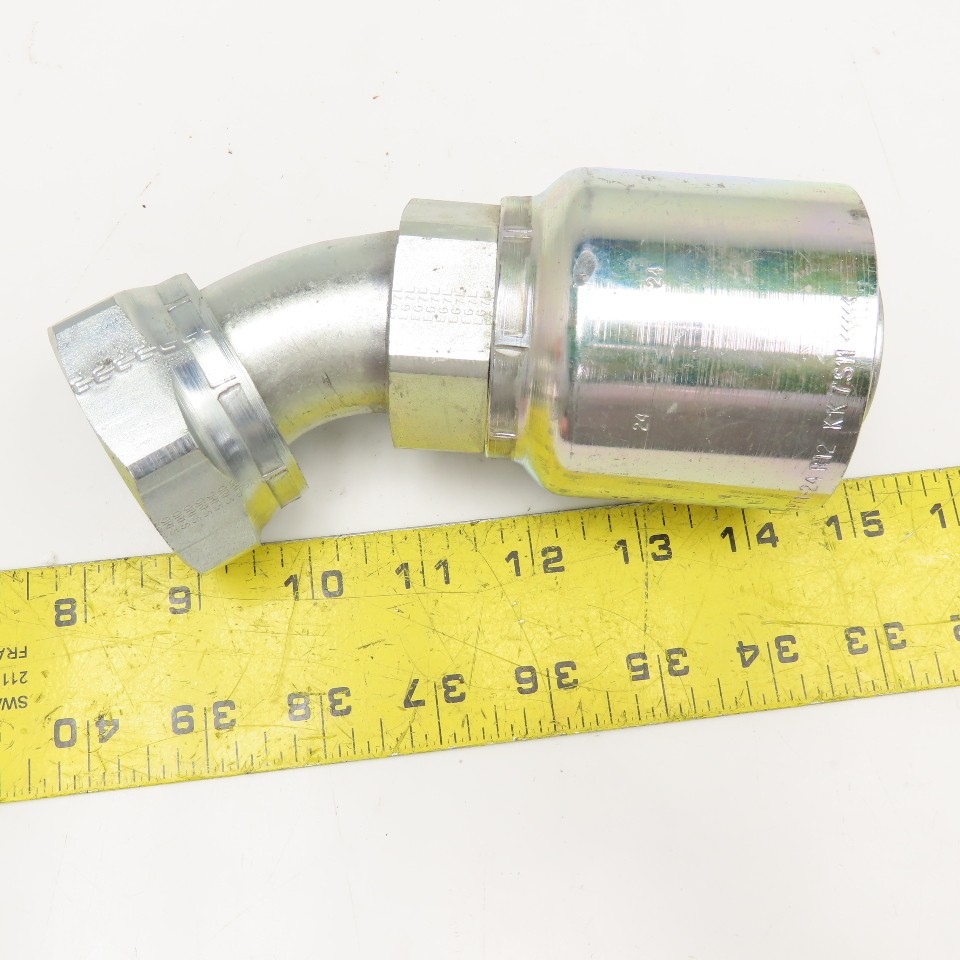 Parker 1-1/2″ (-24) Female ORFS Seal-Lok x 1-1/2″ Crimp Style Elbow 45°