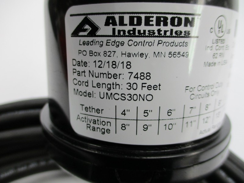 ALDERON INDUSTRIES 7488 UMCS30NO 120/230VAC 4A 30FT NSNP