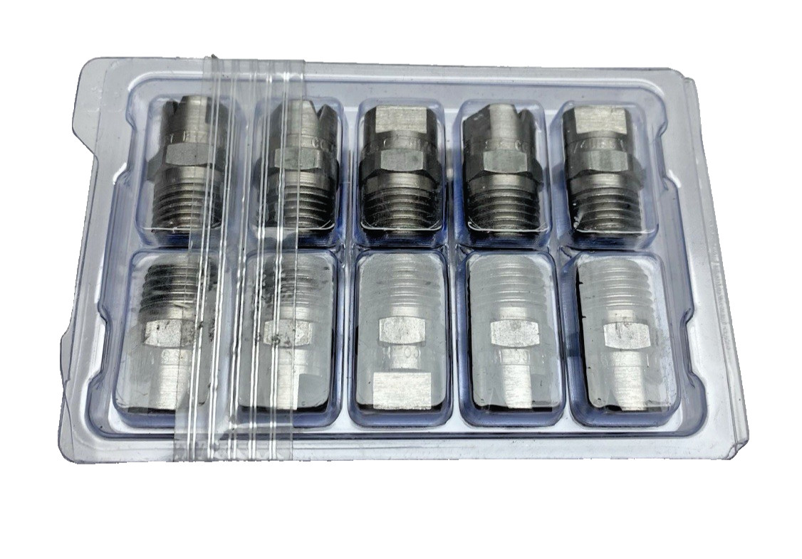 Lot Of 10, Spraying Systems H1/4U-SS9530 Stainless Steel Flat Fan VeeJet Nozzle