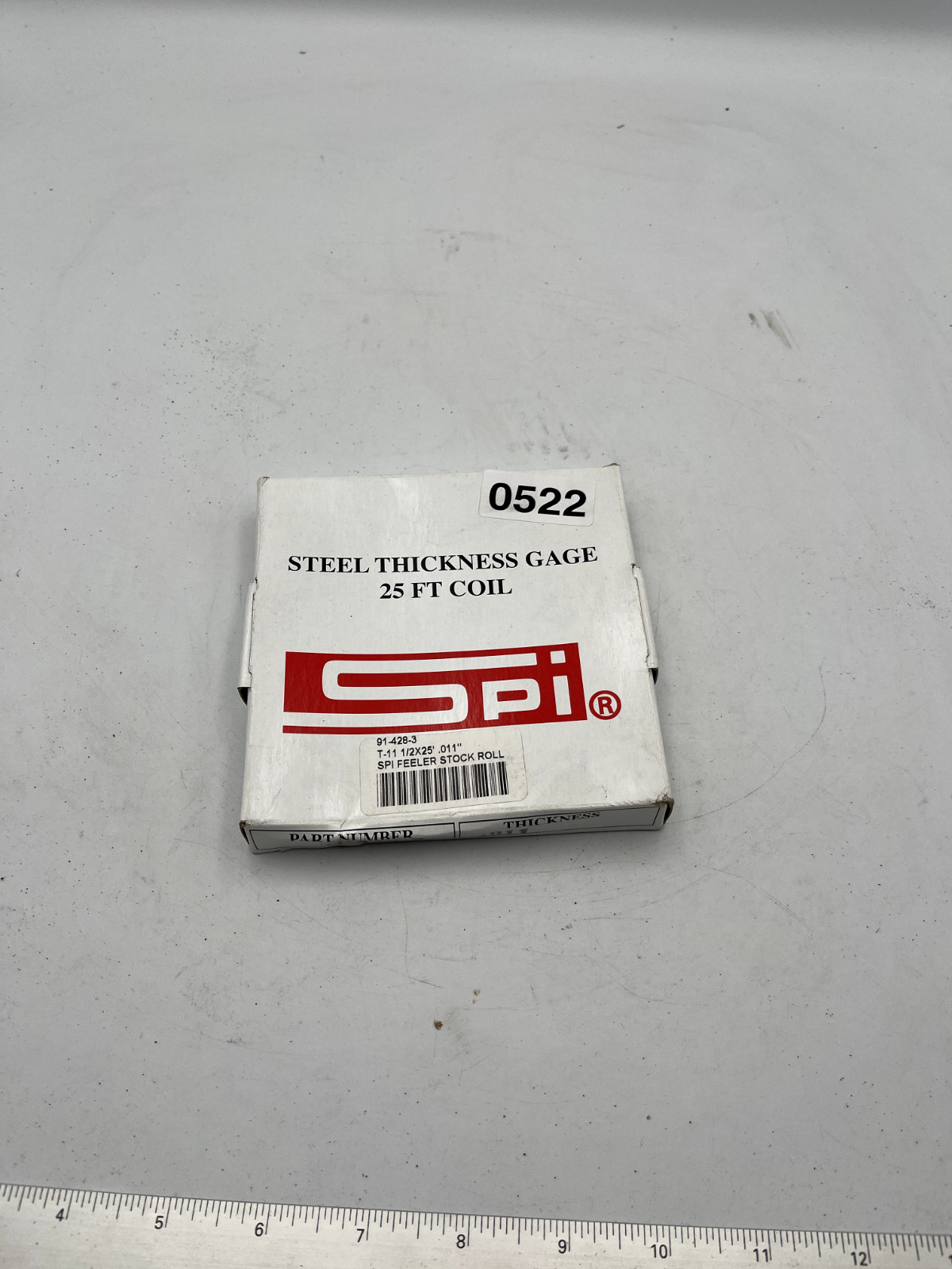 SPI 91-428-3 Feeler Stock Roll: 0.011″Thick x 1/2″ x 25ft High Carbon Steel