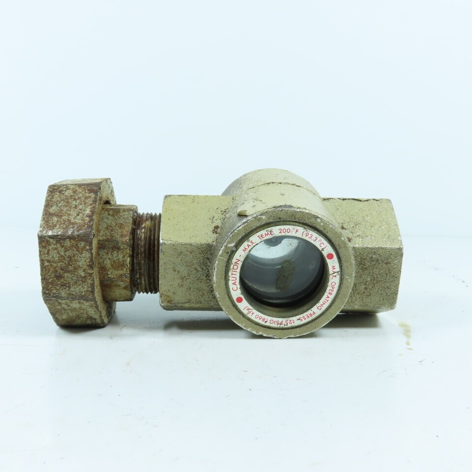 Midwest 350SS 1-1/4″ NPT Stainless Sight Flow Indicator Glass 125 PSIG Max 200-Â